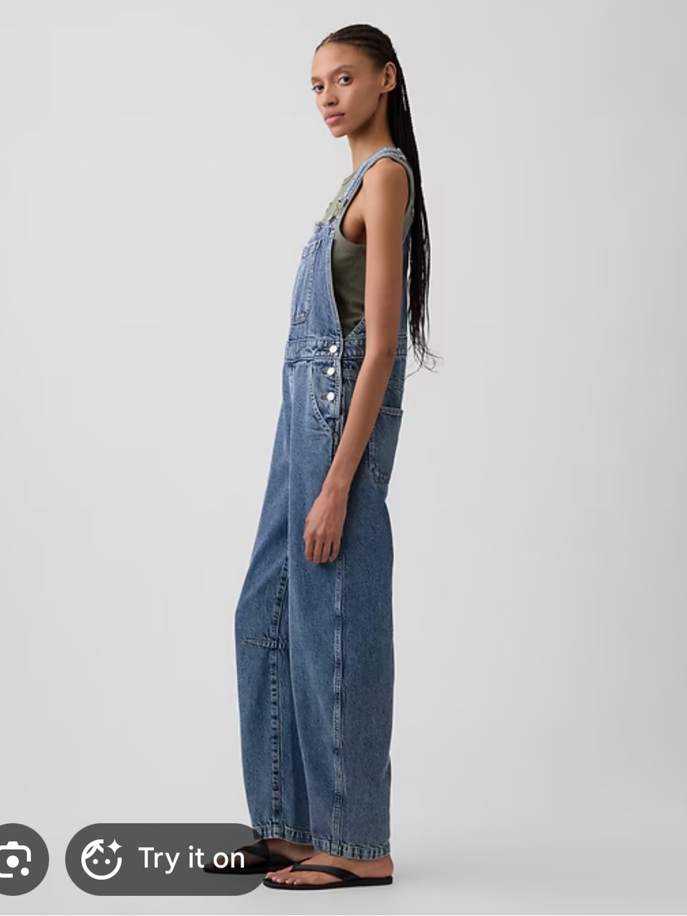 GAP Factory Blue Denim Women’s Jeans Overalls - Picture 3 of 7